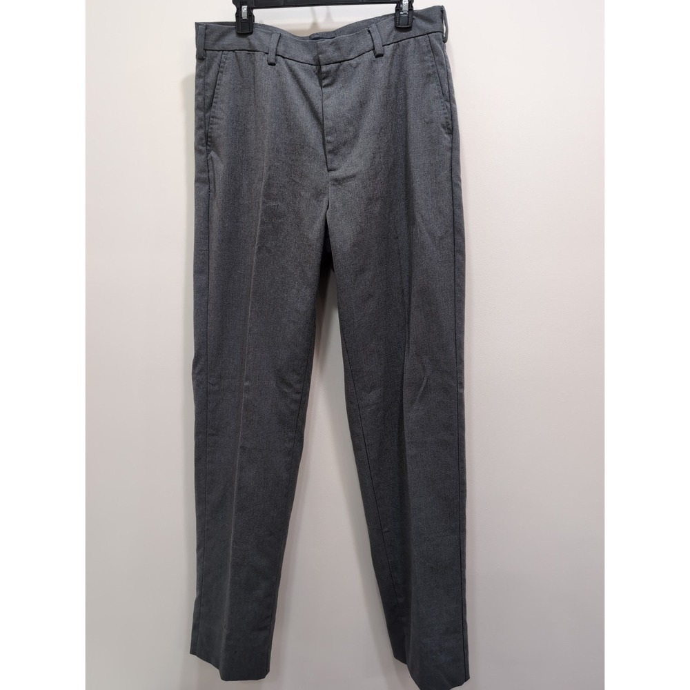 Lands End Traditional Fit Pants‎ Men 32 Gray Flat Front Preppy School